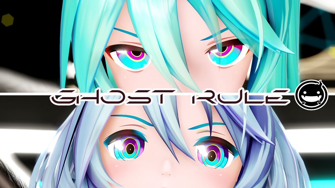 [MMD]【YYB式初音ミク/YYB Cygne fonce Miku X YYB Pink Nebula Miku】-GHOST RULE- 4k60Fps (Special 500 SUB)