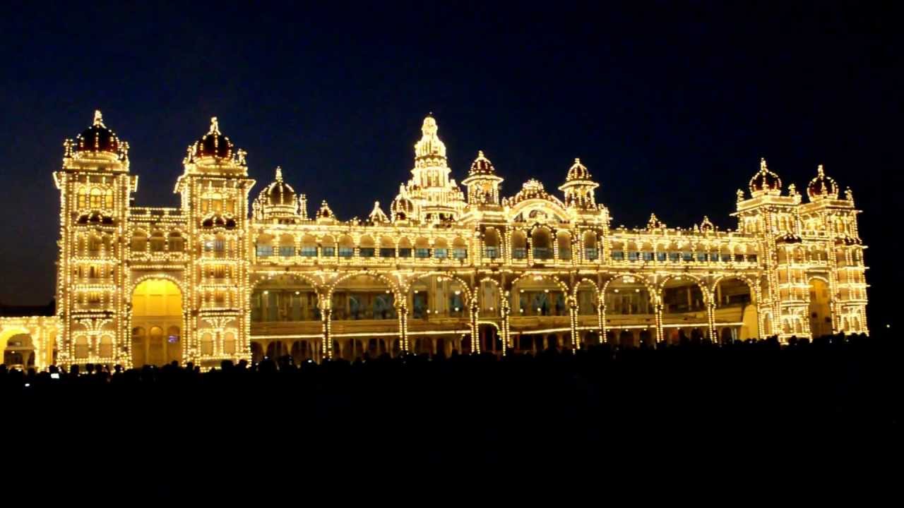 mysore palace lighting hd youtube