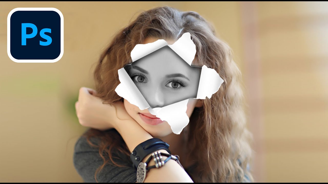 How to Create a Torn Paper Hole Photo Portrait in Photoshop | Tutorial ...
