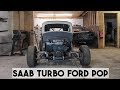 ROLL CAGE INSTALL ON THE SAAB TURBO FORD POP HOT ROD