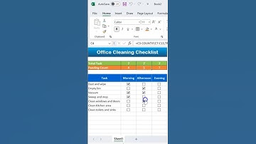 Create an Interactive Office Cleaning Checklist in Excel within few Seconds #shorts