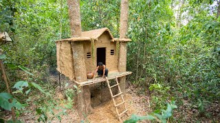 How to Build a House in Deep Jungle without any Handy Tools Jungle Survival Ancient Skills
