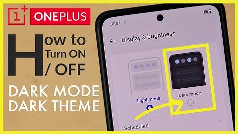 How to Turn ON / OFF Dark Mode on OnePlus Android Phone | Dark Theme