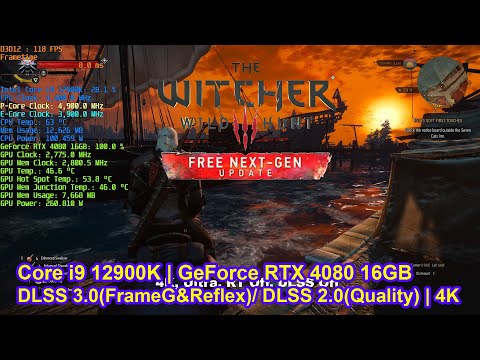 The Witcher 3 Next-Gen | Core i9 12900K + RTX 4080 | 4K UHD(3840x2160)