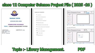 Library Management System | Class 12 Computer Science Project File 2025-26
