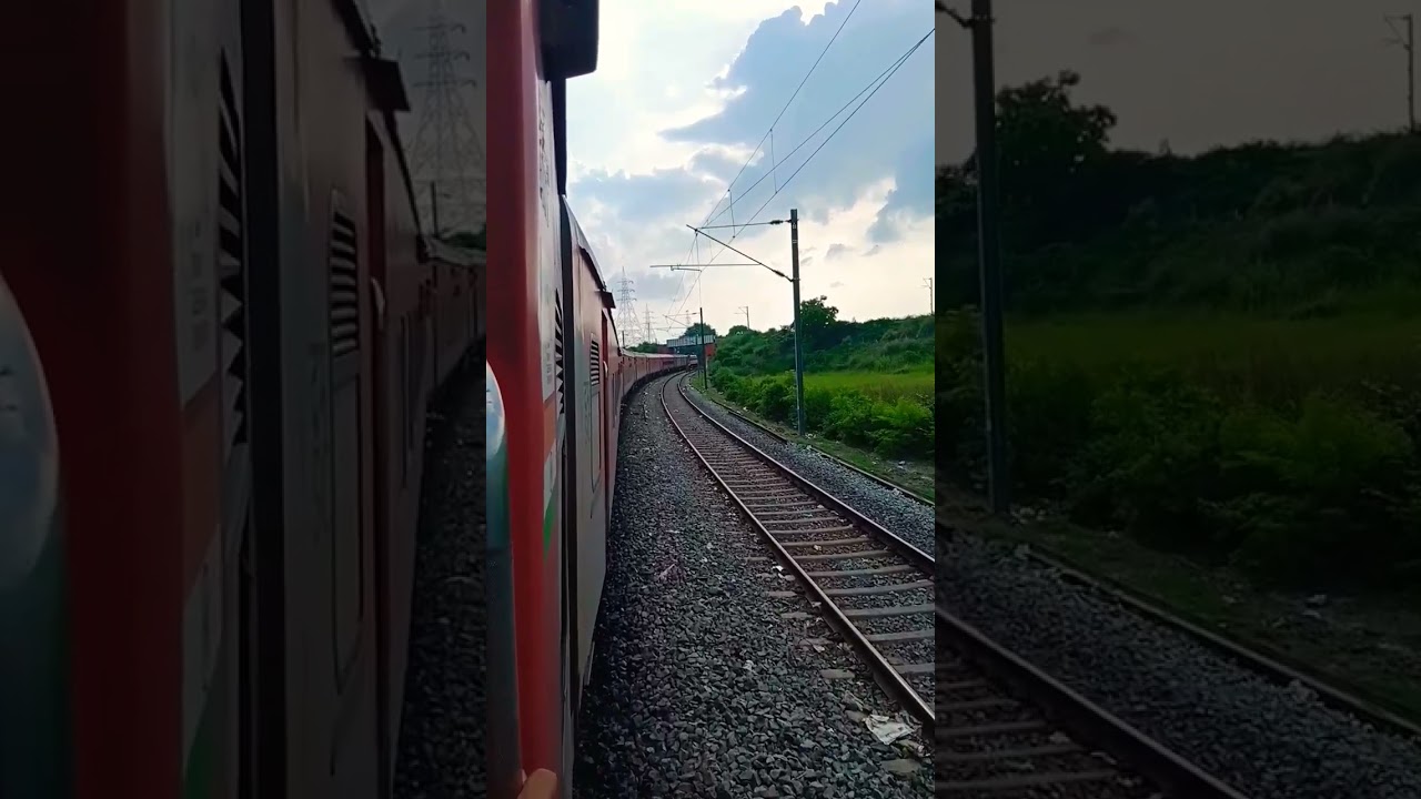Train Curve ( SLOW SPEED ) Beautiful View - Indian Railways 