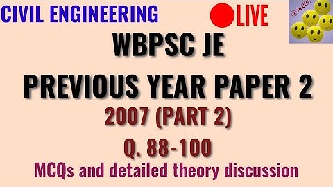 WBPSC-JUNIOR ENGINEER- 2007-Paper 2|| Previous years paper(PART-2)|| Explained in Bengali