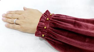 خياطة ردن ( كُم ) ابو اللاستيك - how to sew nice sleeve / easy sewing