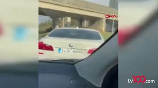 Tem Otoyolunda Bir Araç Makas Atarak Yol Kesti