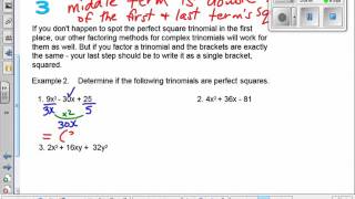 2D U4L10 Factoring Special Quadratics