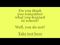 Back to school quiz