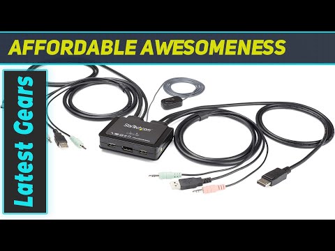 StarTech.com 2 Port DisplayPort KVM Switch - 4K 60Hz - Compact Dual Port UHD DP 1.2 USB