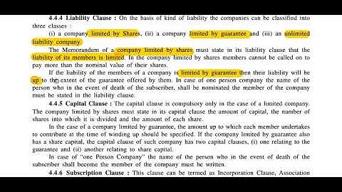 MEMORANDUM OF ASSOCIATION I 11 COMMERCE I CCSP I CHAPTER 4 I PART 4 I BY VIRAL SIR
