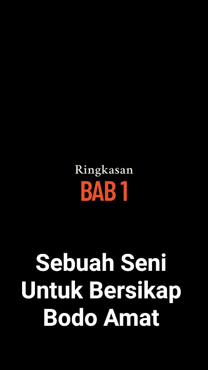 Pendahuluan: Sebuah Seni Untuk Bersikap Bodo Amat #bodoamat #resensibuku #resensi #buku
