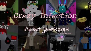 Roblox Crazy Infection ¡All Bot Jumpscares!
