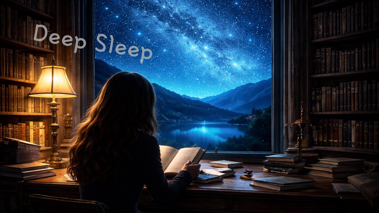 Midnight Library Under the Stars | Deep Sleep Ambience