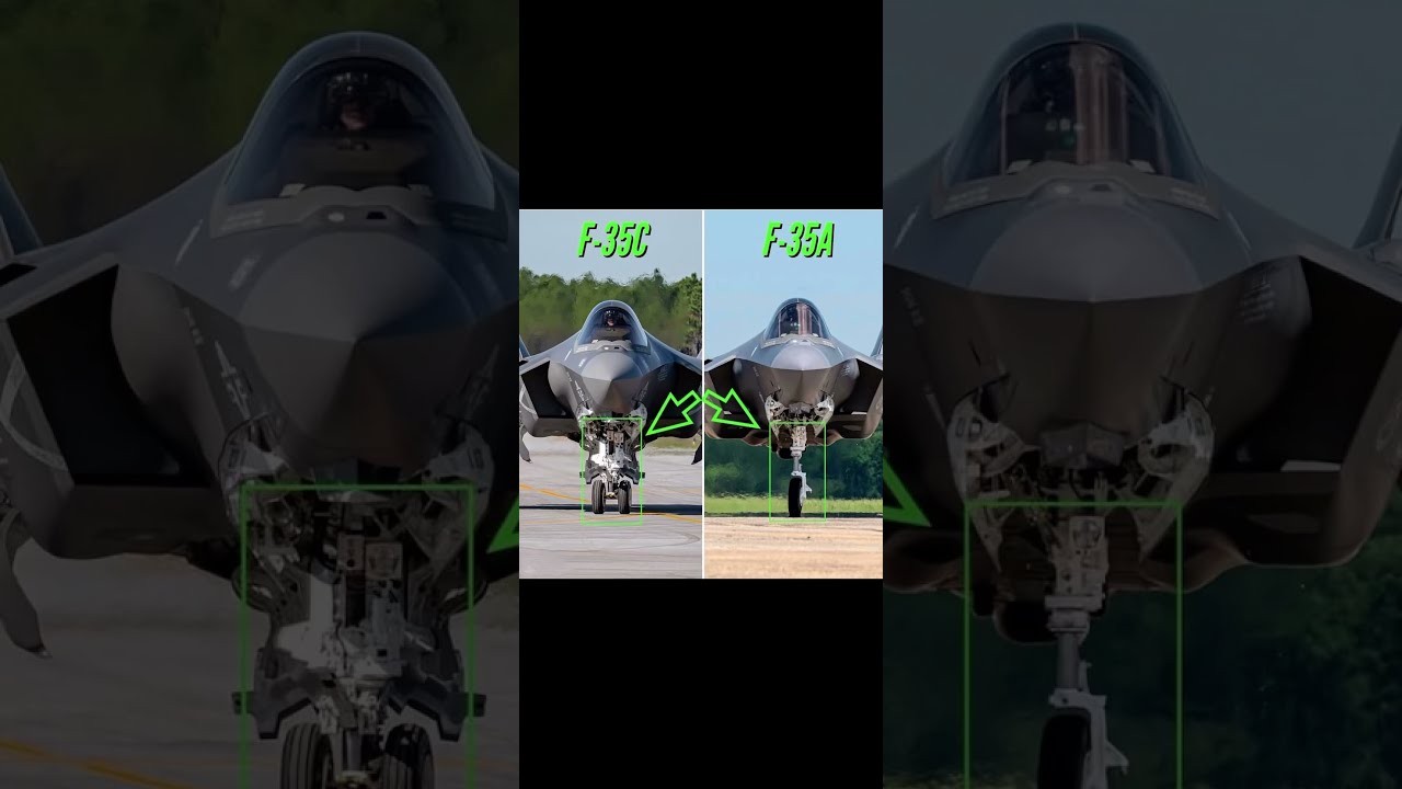 F 35A Vs 35C Front Landing Gear Explained F35 Aviation MilitaryAircraft USNavy Fighterjet