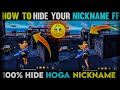 How to hide teammate nickname free fire  how to hide friends name in free fire  free fire max