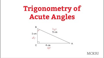 Trigonometry of Acute Angles (MCR3U)