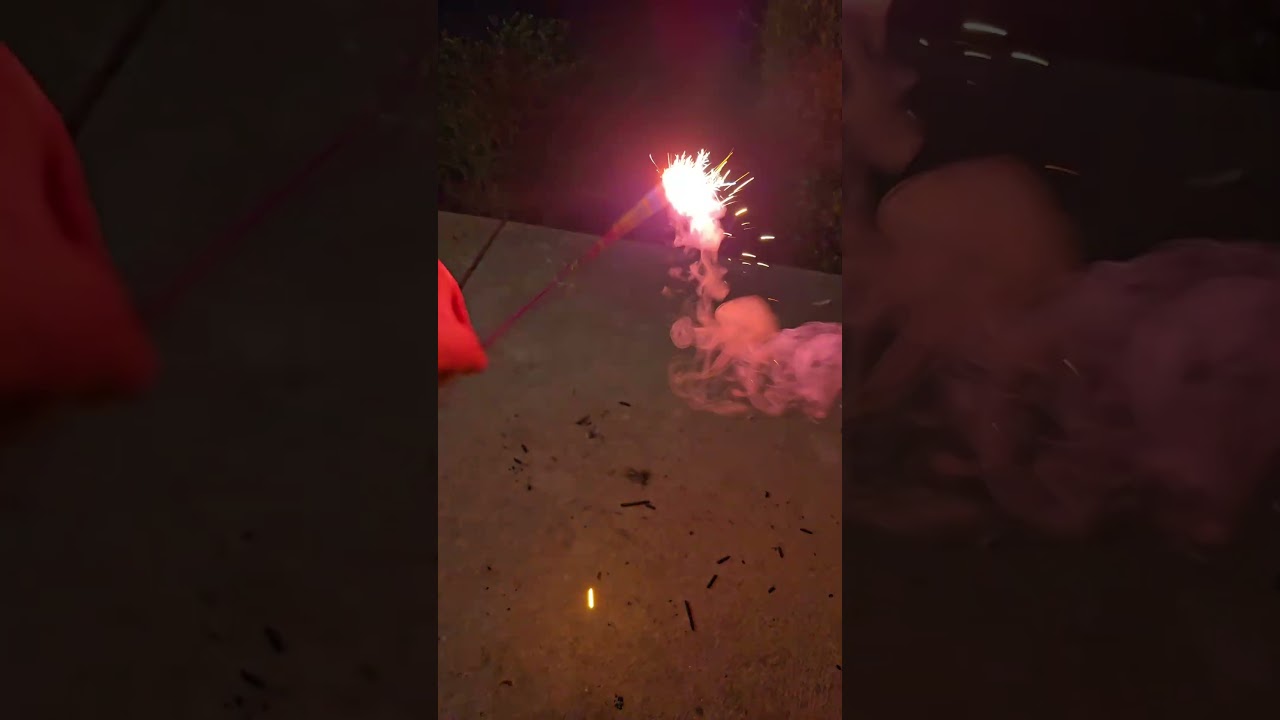 2 crackling strips in the tree branches +og style morning glory sparkler!