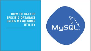 mysql : how to backup specific database using mysqldump utility