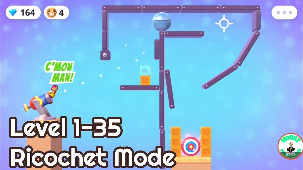 Rocket Buddy Ricochet Mode Level 1-35 Android/iOS Gameplay - YouTube