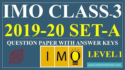 IMO CLASS-3 SET-A 2019-20 | International Mathematics Olympiad SOLVED PAPER | previous year Class 3