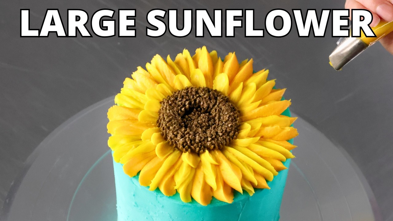 How to Make a Large Sunflower Cake for Beginners