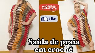 SAÍDA DE PRAIA EM CROCHÊ FÁCIL VESTIDO DE CROCHÊ VERÃO PASSO A PASSO MODA PRAIA #croche