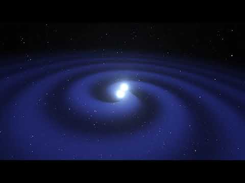 Neutron star merger animation ending with kilonova explosion