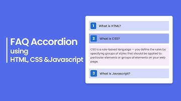 FAQ Accordion using HTML, CSS, Javascript | Responsive FAQ Accordion Design