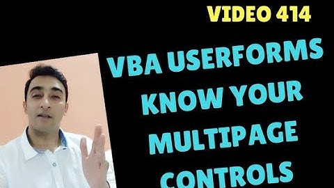Learn MS Excel -Video 414-  VBA -USER-FORMS - MULTIPAGE CONTROLS