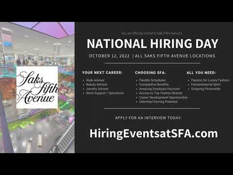 Home  National Hiring Day at Saks Fifth Avenue