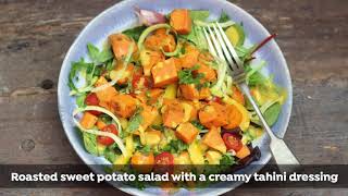Roasted Sweet Potato Salad With Creamy Tahini Dressing
