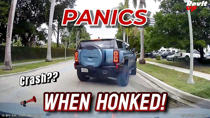 HUMMER DRIVER PANICS WHEN HONKED!  Bad Driving, Car Crashes, Close Calls! Dashcam Videos 858