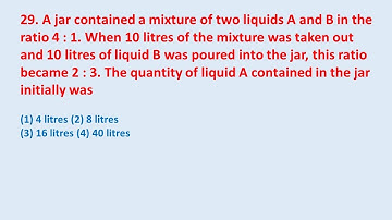 29. A jar contained a mixture of two liquids A and B in the ratio 4 : 1. When 10 litres || edu214