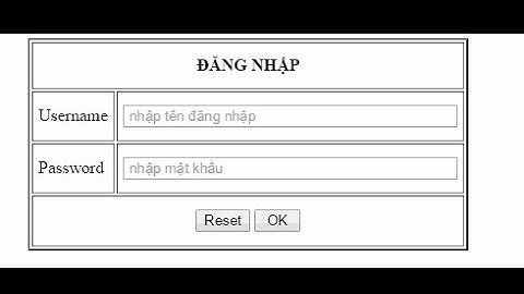 Tạo Form đăng nhập bằng HTML