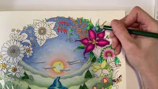 Part 4/5 World of Flowers peach sunrise - Claire Holoway Colouring - Flowers #1