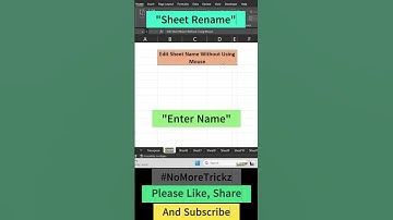 Excel Quick Tip: Sheet Rename Shortcut Within Seconds