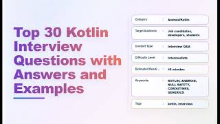 Top 30 Kotlin Interview Questions & Answers (with Examples) | Echo With Coffee