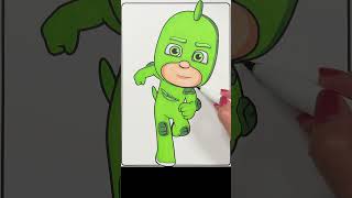 Coloring Gecko! #shorts #coloring #art #pjmasks