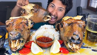 MUKBANG KING OF 2 GOAT HEAD CURRY WITH RICE | SHEEP HEAD EATING | LAMB HEAD MUKBANG