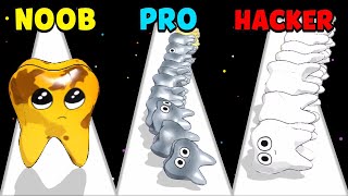 NOOB vs PRO vs HACKER - Teeth Stack 3D screenshot 4