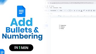 How to Add Bullets And Numbering on Google Docs [easy]