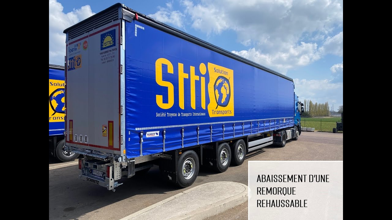 Abaissement d'une remorque réhaussable Schmitz [Transport Routier]