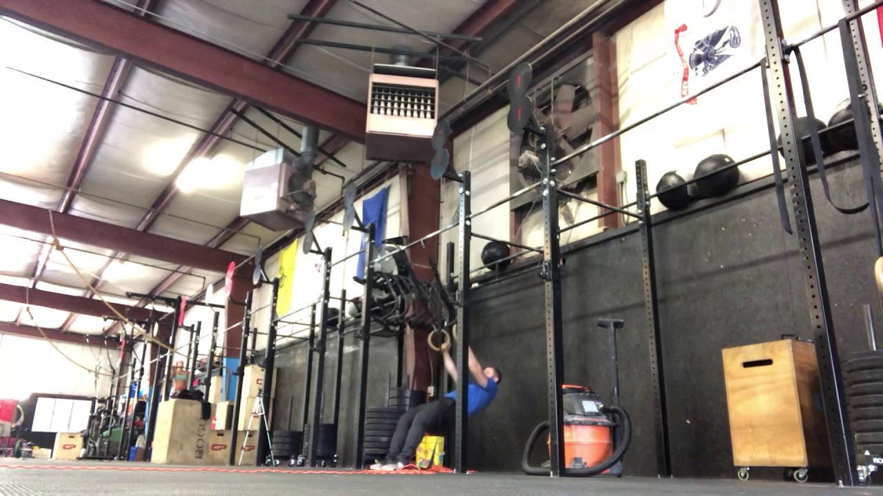 Straight legged kipping ring row to muscle up turnover YouTube