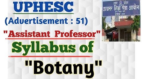 Botany Syllabus of UPHESC, Assistant Professor  Advertisement-51