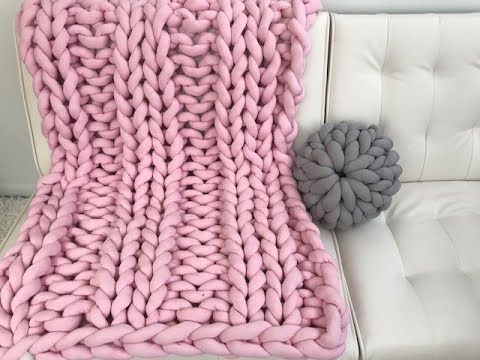How To Hand Knit A Chunky Blanket Cotton Tube Yarn Small Blanket