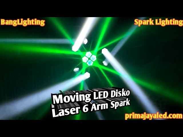 Moving LED Disko Laser 6 Arm Spark