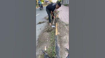 Important Tool Remove Grass Grow On Side Walk #satisfying #farming #tools #removal #shorts